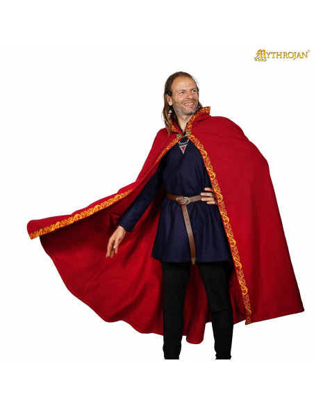 Medieval wool cape with decorated...