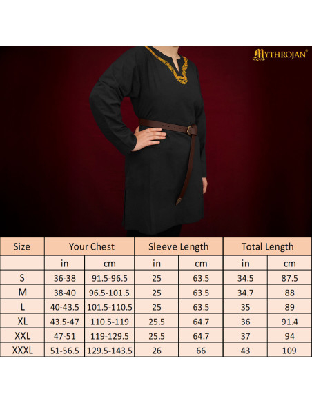 Viking tunic in cotton long sleeve...