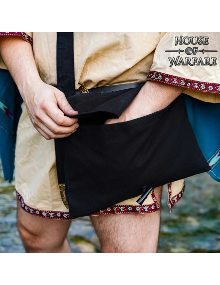 Medieval cotton bag with horn...