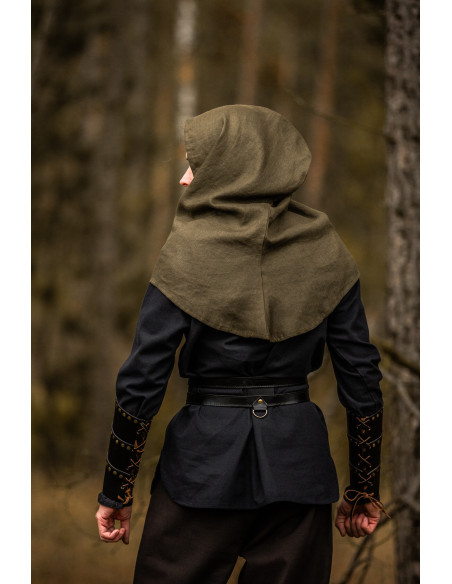 Medieval hood in linen model Mannix,...