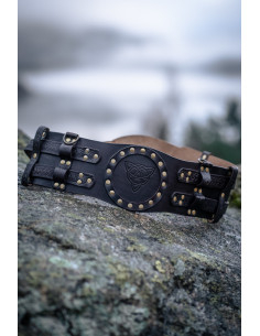 Medieval Celtic Belt in leather, Bedran model, dark brown...