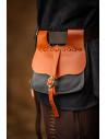 Medieval leather waist bag model Albrecht, brown/black color