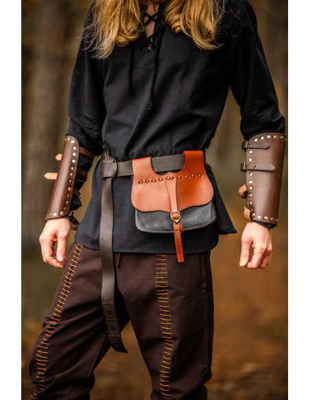 Medieval leather waist bag model...