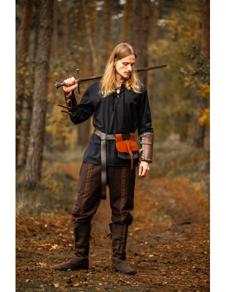 Medieval leather waist bag model...