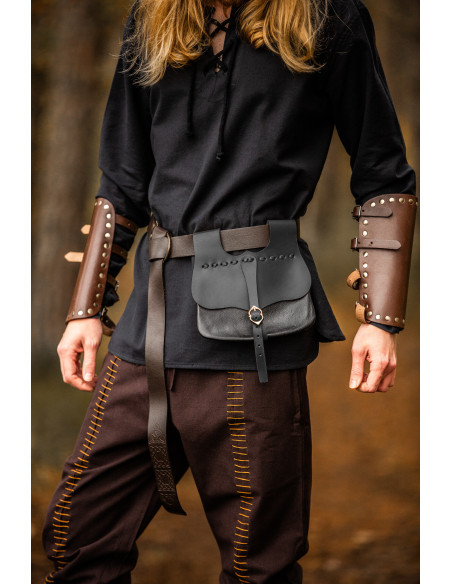 Medieval leather waist bag model...