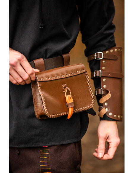 Medieval leather waist bag model...