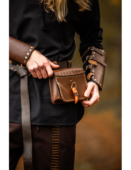Medieval leather waist bag model...