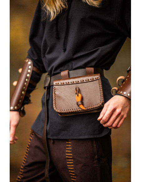 Medieval leather waist bag model...