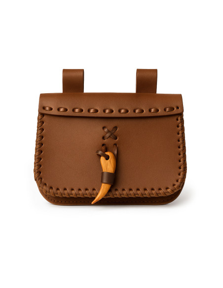 Medieval leather waist bag model...