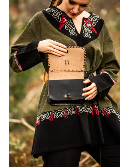 Medieval leather waist bag model...