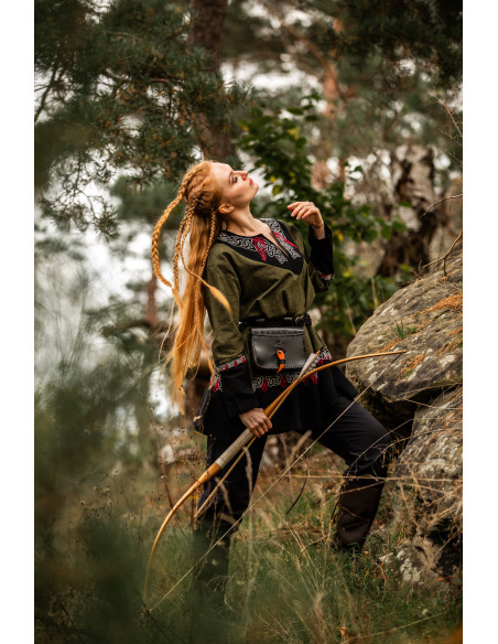 Medieval leather waist bag model...