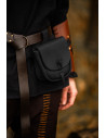 Medieval leather bag model Tilo, black color