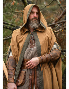Medieval cotton cape model Theves, beige color 2