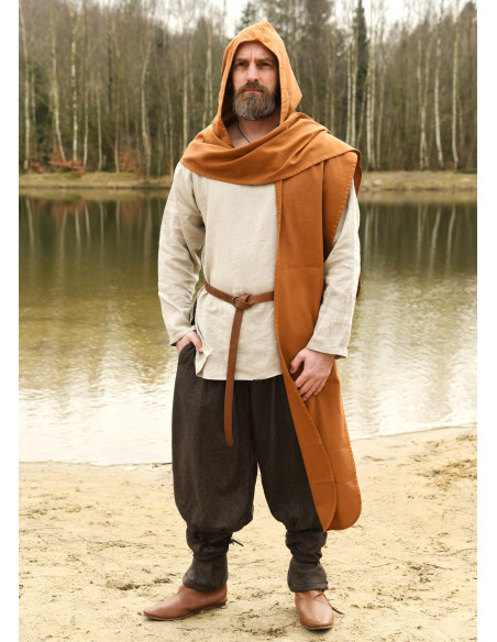 Medieval hooded scarf made of cotton,...