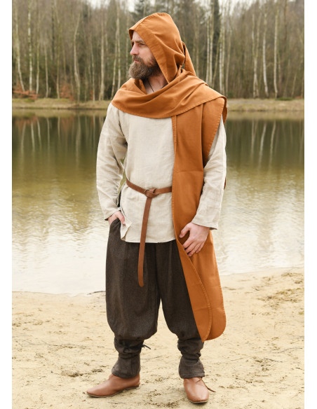 Medieval hooded scarf made of cotton,...