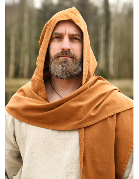 Medieval hooded scarf made of cotton,...