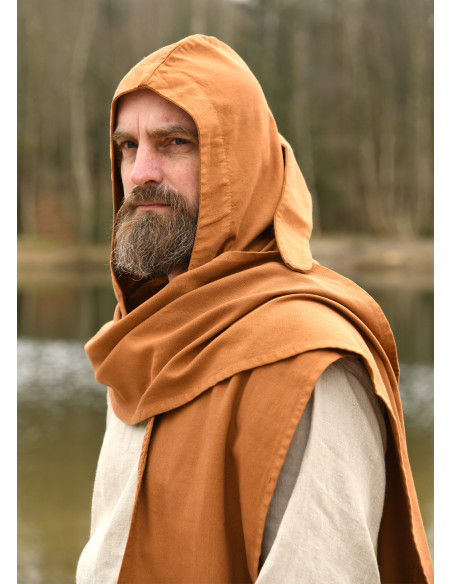 Medieval hooded scarf made of cotton,...