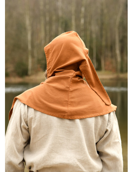 Medieval hooded scarf made of cotton,...
