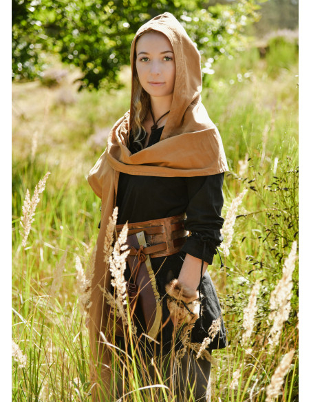 Medieval hooded scarf made of cotton,...