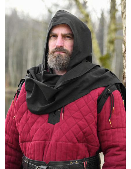 Medieval hooded scarf made of cotton,...