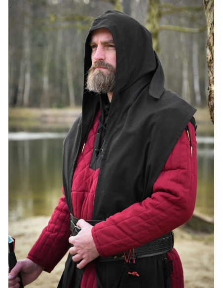 Medieval hooded scarf made of cotton,...