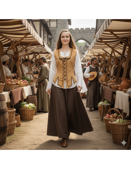 Medieval mustard bodice