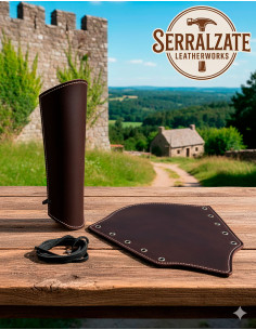 Silvano Leather Archery Bracers in Dark Brown Suede Leather