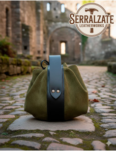 Medieval Limosner Bag Leather Model Celira, Green Color 2