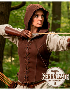 Medieval Archer Vest for Women in Dark Brown