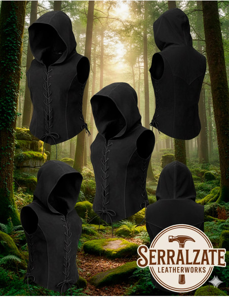 Medieval Shadow Vest for Women in Black