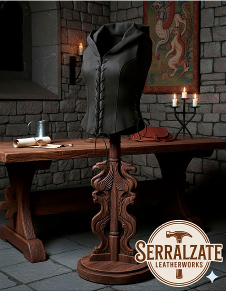 Medieval Shadow Vest for Women in Black