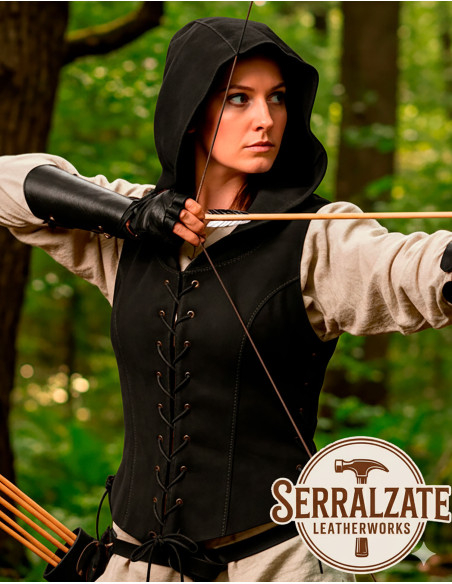Medieval Shadow Vest for Women in Black