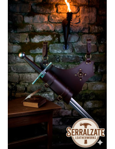 Leather sword holder for Fernando model swords, dark brown 2