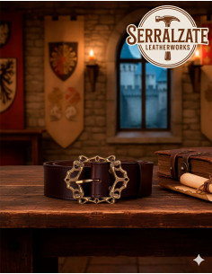 Medieval Godfrey Leather Belt - Dark Brown