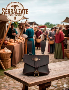 Medieval Sancho Bag in dark brown with Celtic knots