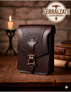 Medieval shoulder bag Constanza, dark brown color
