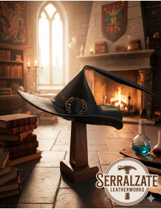 Leather hat of the Kingdom Wizard, black