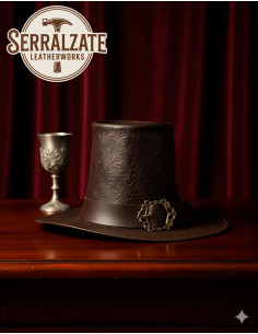 Dark Wizard Leather Hat Deluxe, brown color 2