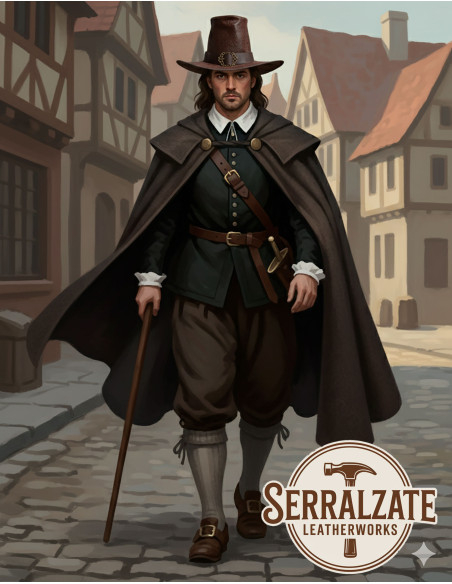 Dark Wizard Leather Hat Deluxe, brown...