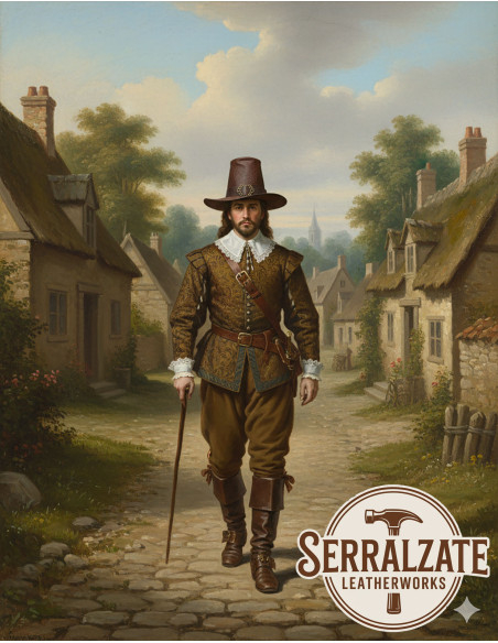 Dark Wizard Leather Hat Deluxe, brown...