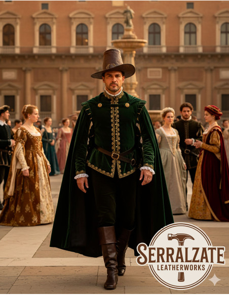 Dark Wizard Leather Hat Deluxe, brown...