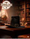 Dark Warlock Hat in Leather Deluxe, black color