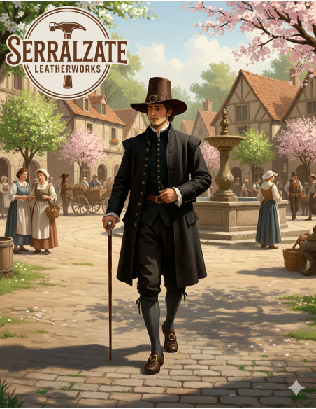 Dark wizard hat in smooth leather,...