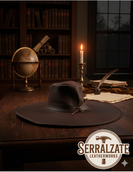 Medieval leather hat model Alatriste,...