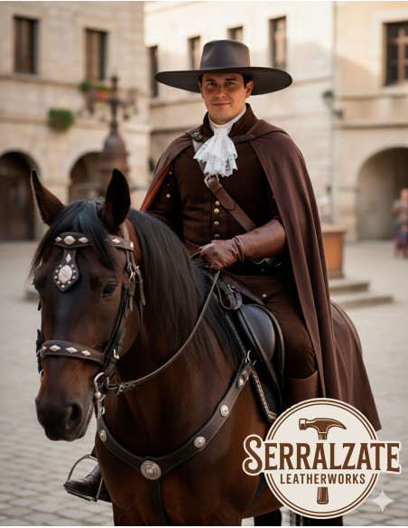 Medieval leather hat model Alatriste,...
