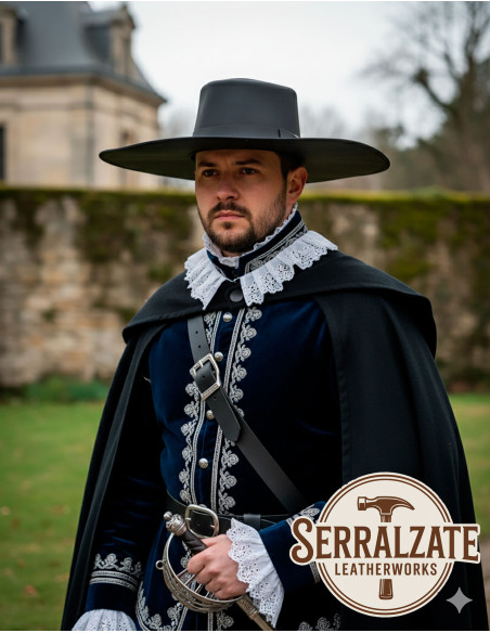 Medieval leather hat model Alatriste,...