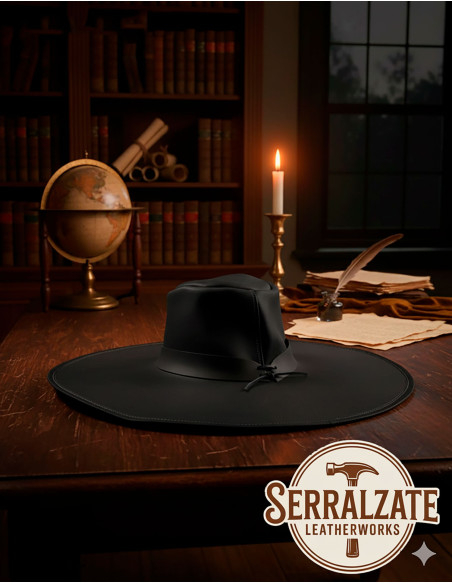 Medieval leather hat model Alatriste,...