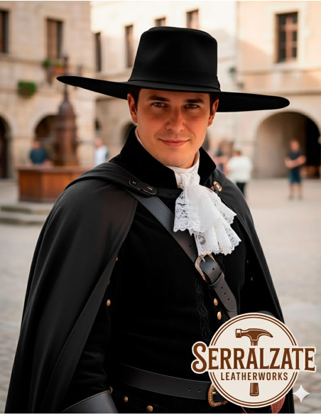 Medieval leather hat model Alatriste,...