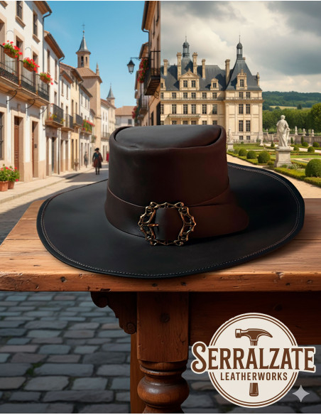 Medieval leather hat model Hidalgo,...