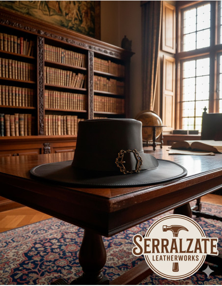 Medieval leather hat model Hidalgo,...